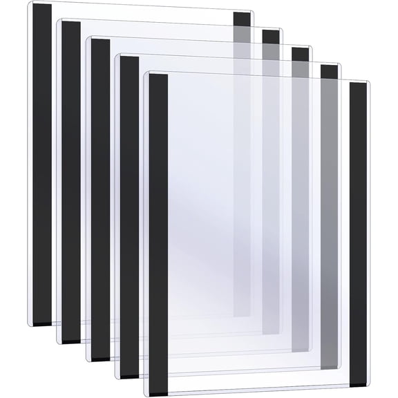 5 Pcs 8 1/2'' x 11'' Rigid Magnetic Sign Holder Magnetic Frames Clear Plastic Paper Holder with Magnet Borders Magnetic Document Holder for Letter Size Poster Display Home Office Store