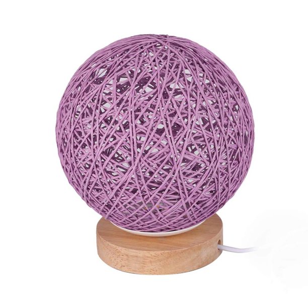 Wosthever Twine Lampshade Light Wood Lámpara de noche decorativa Lámpara de pantalla tejida a mano para el hogar y la oficina Iluminación navideña Numero 5 Wosthever HA026875-05