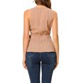 thumbnail image 4 of Allegra K Women's Summer Tops Sleeveless V Neckline Wrap Tie Waist Tops, 4 of 6