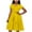 Yellow, variant on QIPOPIQ Women's Plus Size Cap Bell Sleeve V Neck Wrap Belted A Line Swing Midi Dress Clearance