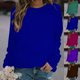 thumbnail image 5 of Qucoqpe - Sudadera informal de manga larga para mujer, cuello redondo, bonito jersey de color liso, corte holgado, en liquidación, 5 of 5
