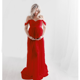 thumbnail image 1 of Vestido de maternidad de manga larga con hombros descubiertos para mujer para fotografía Vestido de maternidad para sesión de fotos, 1 of 2