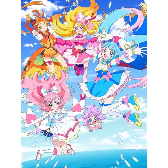 Pretty Cure Diamond Painting Set (for Adults) 5D DIY Anime Diamond Art Set (for Beginners) Round Full Diamond Diamond Painting Gem Art Crafts (Home Wall Decoration Gift)
