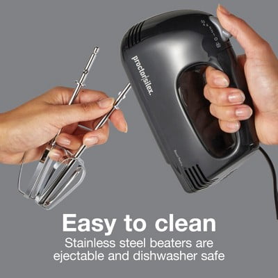 5 Speed Hand Mixer - Black: 120W Handheld Mixer, Dishwasher-Safe Parts, Plastic Material
