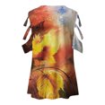 thumbnail image 4 of Gibobby Playera de Manga Corta Casual Suave Camiseta informal manga corta con cremallera y estampado retro para mujer(Naranja,XL), 4 of 5