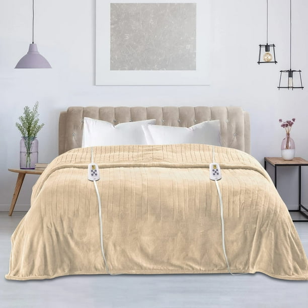 Royalcraft Electric Blanket Queen Size 84"x90" Flannel Heated Throw