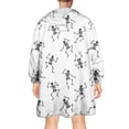 thumbnail image 2 of Wearable Oversized Blanket,White Dancing Skeleton Pattern Wearable Blanket Hoodie for Adults,Cozy Hooded Blankets with Super Pockets,Super Warm Fuzzy Pullover for Women & Men, 2 of 6