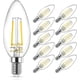 thumbnail image 1 of Classic E12 Led Candelabra Light Bulb, Equivalent 40w, Warm White 2700k, Filament Clear Glass, Non-dimmable, Pack Of 10, 1 of 4
