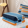 thumbnail image 5 of Erosebridal Colorful Geometric Stripes Zipper Twin Comforter Sets with Fitted Sheet and 2 Pillowcases,Orange Blue Lines Zipper Bedding Set For Girls,Reversible,4 Pieces, 5 of 7