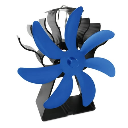 

Saekor 7-Blades Stove Fan Heat Powered Alumina Made Heat-Resistant with Silent Operation for Gas Pellet Log Wood Burning Stoves Blue