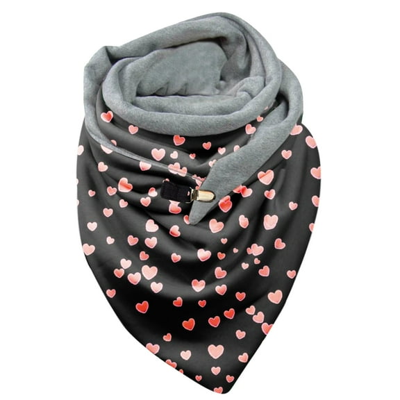 Aoochasliy Winter Scarfs Women Love Printing Scarf Multi-Purpose Shawl Scarfs