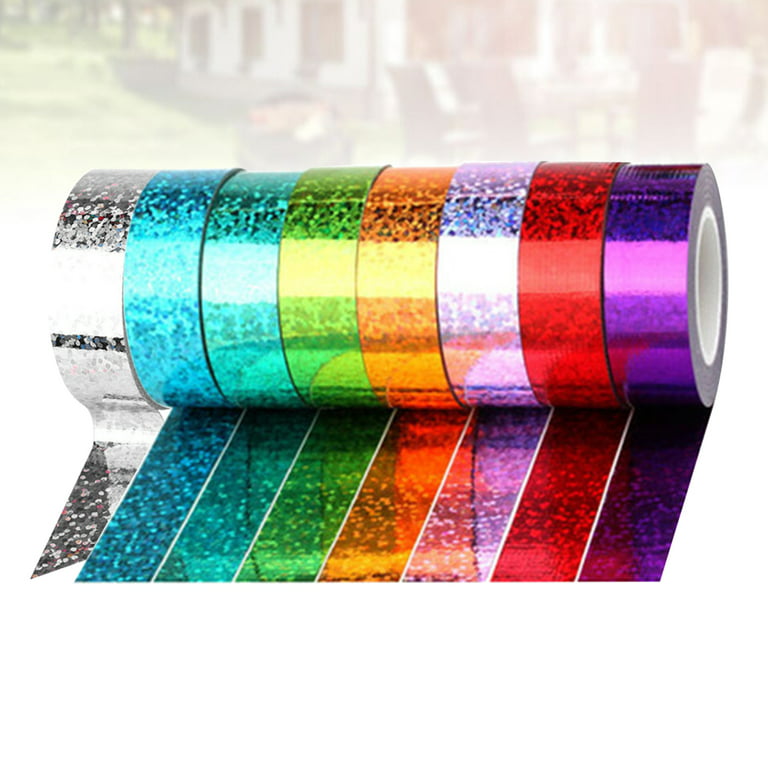 8 Rolls of Creative Shiny Tapes Gift Packing Tapes Handmade Crafts Bands  DIY Scrapbook Tape Assorted Color 