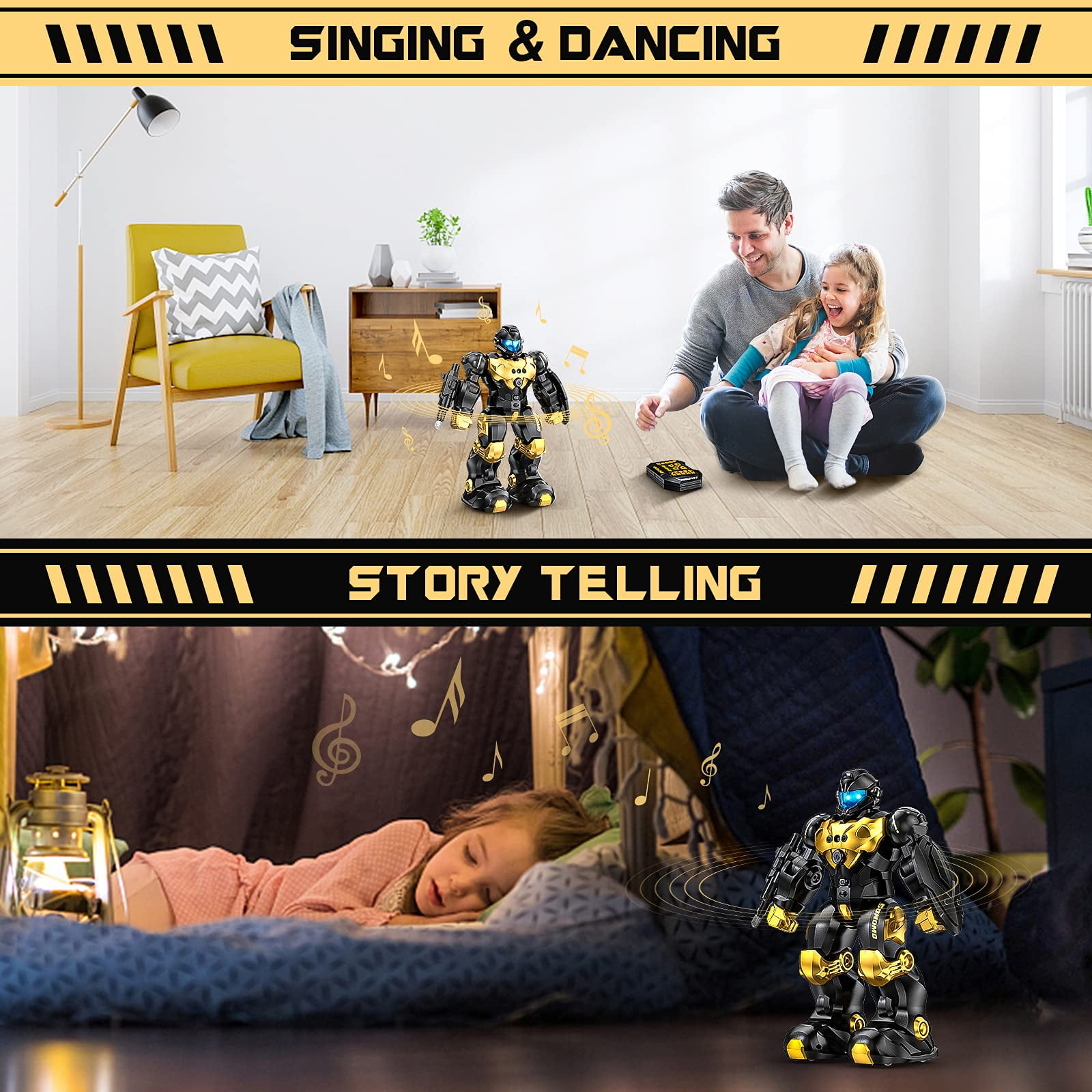 RC Robot Toys for Kids 3 4 5 6 7 8, Smart Programmable Robot with Gesture Sensing, Remote Control Robot for Boys Girls Age 3 4 5 6 7 8-12, Rechargeable