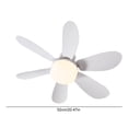thumbnail image 2 of Ventilador de techo Luz LED E27 Base Control remoto LED Mini ventilador de techo con extensor, 2 of 8