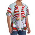 thumbnail image 2 of Fotbe Funny Christmas Gnome Camisa Estampada de Manga Corta para Hombre, Casual de Verano, Estilo Playero, Sin Arrugas-3X-Large, 2 of 5