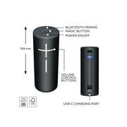 Ultimate Ears Boom 4 Portable Bluetooth Speaker IP67 Waterproof 360-Degree Sound 15‑Hour Battery – Black