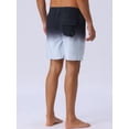thumbnail image 3 of DARING DIVA Men's Gradient Color Drawstring Elastic Waist Lining Swimming Trunks 36 Gray, 3 of 6