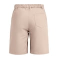 thumbnail image 6 of Bainana Shorts For Girls Child Solid Color Elastic Waist Straight Leg Shorty Breathable Casual Little Girls School Casual Wear Basic Short Beige Size 5-6 Years, 6 of 8