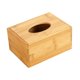 thumbnail image 5 of Caja de pañuelos de bambú con tapa, dispensador de pañuelos faciales, organizador decorativo rectangular M, 5 of 9