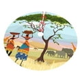 thumbnail image 3 of Kll 36" Christmas Tree Skirt African Women In Mountain Landscape Xmas Tree Skirts Mat For New Year Xmas Holiday Party Indoor Outdoor Home Decoration, 3 of 9