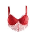 thumbnail image 4 of Intimates Floral Lace Crop Cami Top Sheer Wirefree Longline Bralette, 4 of 4