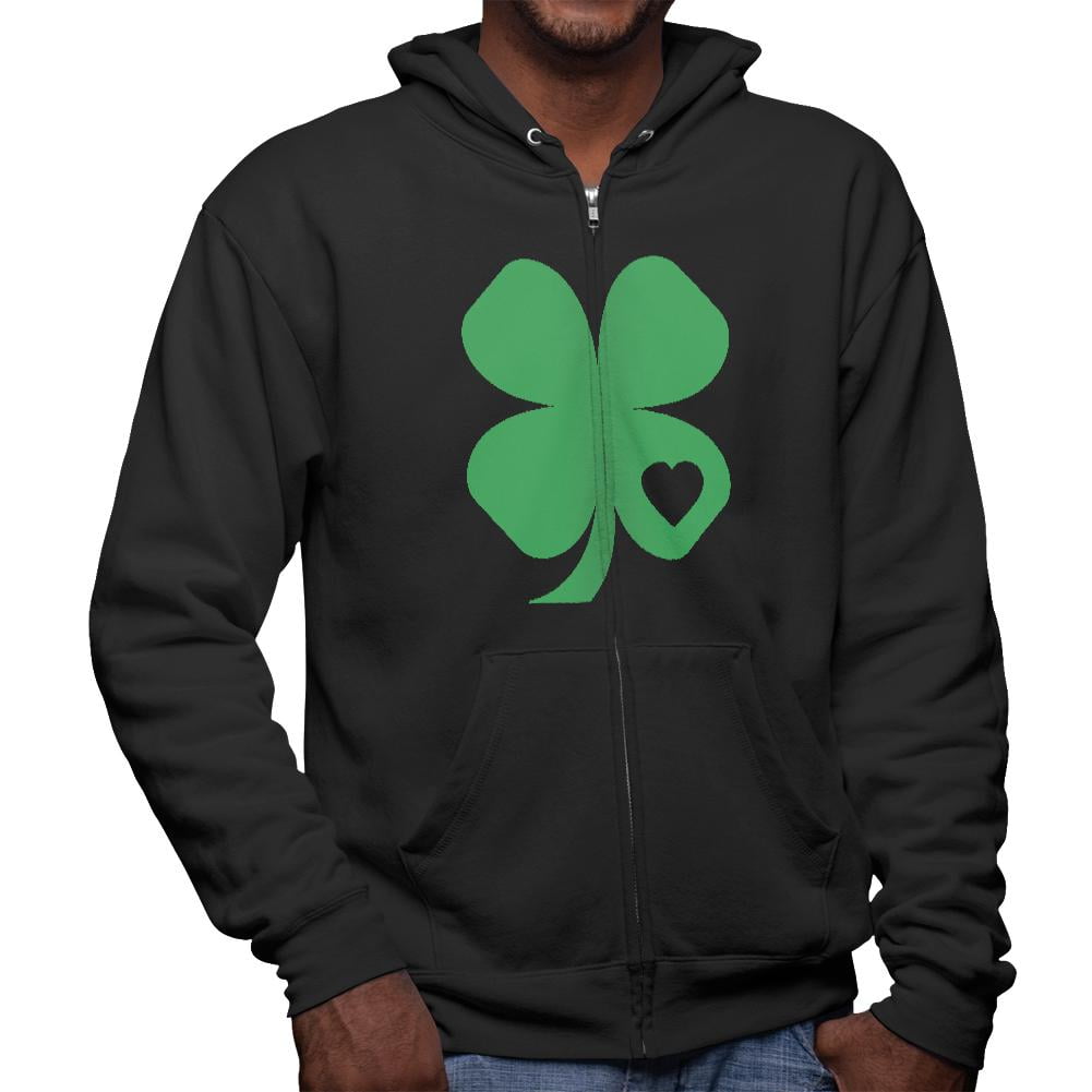 Patrick's Day Mens Hoodie Sweatshirt Three Leaf Clover Distressed Irish St 