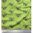thumbnail image 1 of Soimoi Green polyester Crepe Fabric Landscape & Reindeer Animal Fabric Prints By Yard 52 Inch Wide, 1 of 3