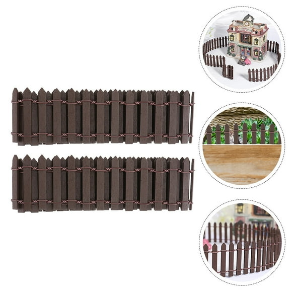 Milisten 2Pcs Small Decor Fence Garden Lattice Coffee Wood for Mini Farm