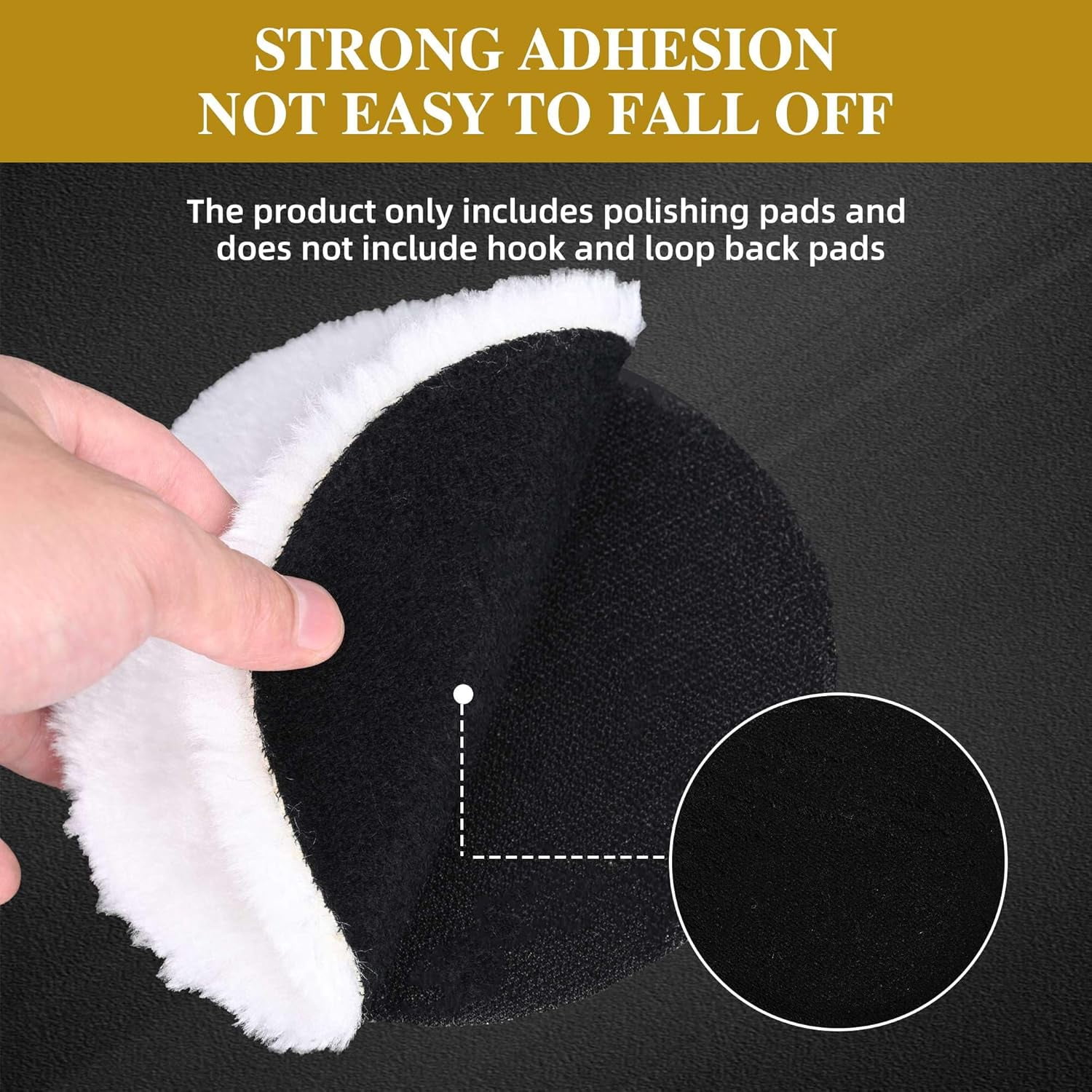 15-pack 5-inch wool polishing pad with hook-and-loop buffer wheel, suitable for orbital polishers, synthetic polishing machine wheels