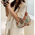 thumbnail image 3 of Kukuzhu Cute Floral Knitted Shoulder Bag Women Aesthetic Fairy Y2k Hobo Bag Crochet Small Hand Woven Beach Mesh Tote Purse, 3 of 7