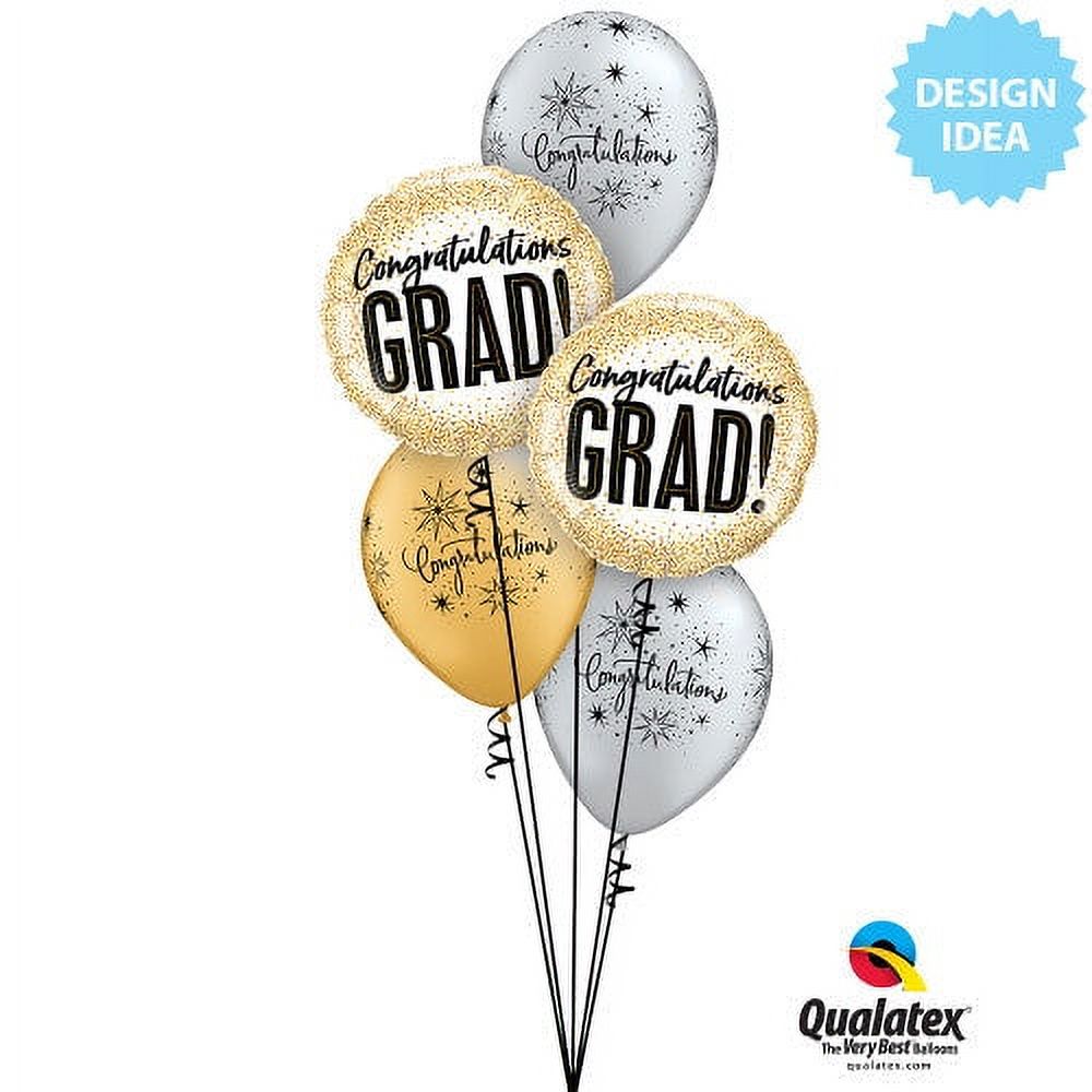 Congratulations Grad Gold Glitter Dots 18 Inch Foil Mylar Balloon [82287]