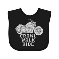 Inktastic Crawl Walk Ride Motorcycle Boys or Girls Baby Bib