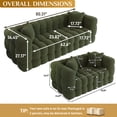 thumbnail image 2 of Wiilayok 59.1"+80.3" Modern Tufted Upholstered 2 & 3 Seater Sofa Set with 4 Pillows, Comfy Sherpa Deep Seat Cloud Couch, Loveseat for Living Room Apartment, Olive Green, 2 of 8