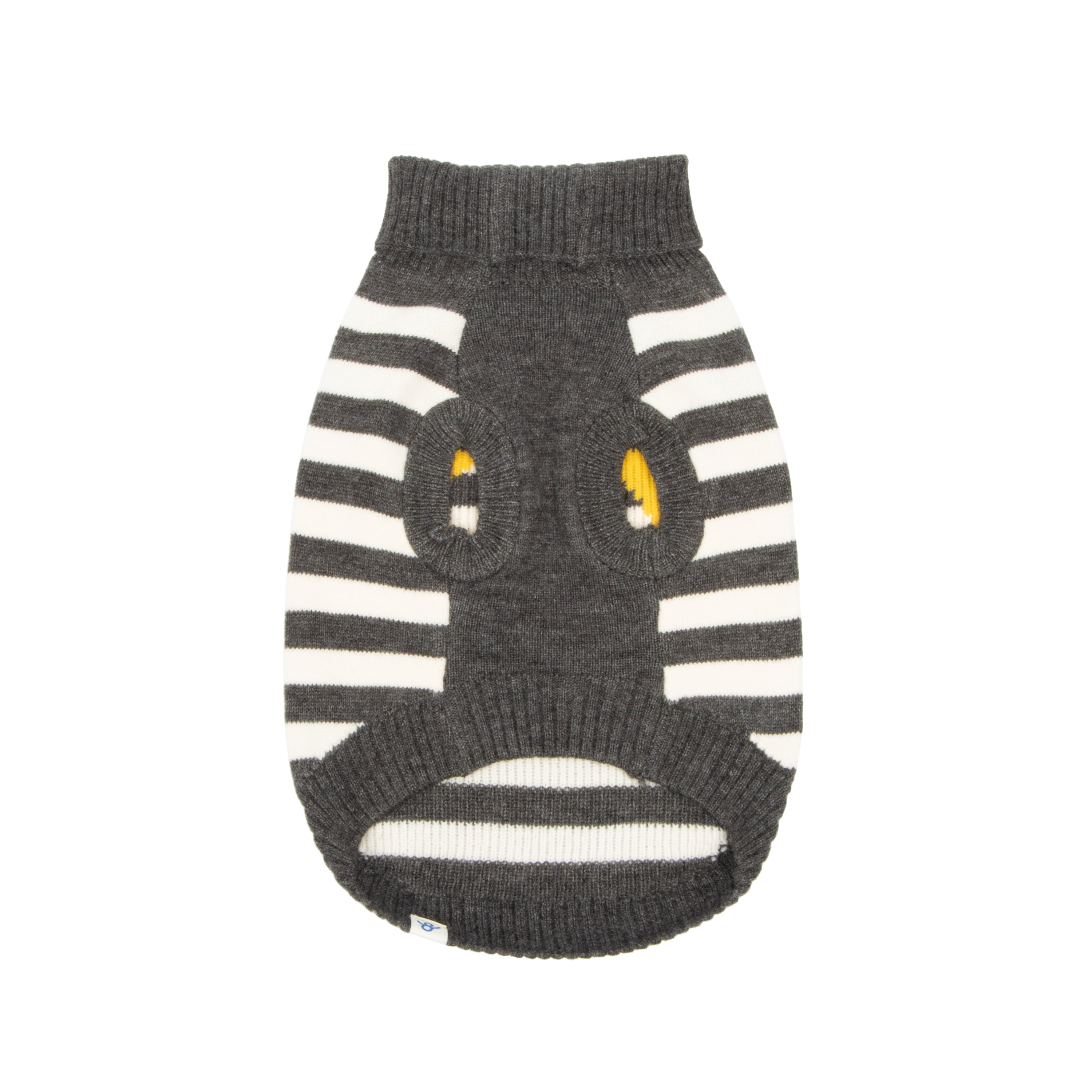 Oodles Smiley Face Striped Turtle Neck Fall Dog Sweater, Multicolored, XS