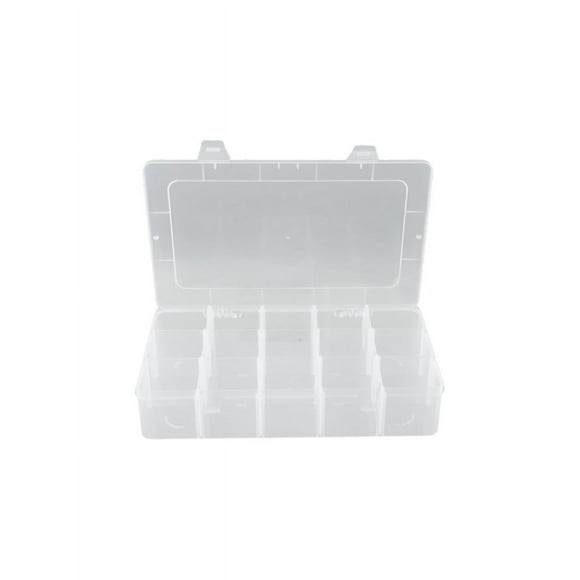 Organizador de caja de aparejos de pesca con divisores, contenedor de plástico transparente para