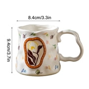 Weloille Ceramic Coffee Mug 1 Piece, 12 Ounce Large Capacity Elegant Water Cup, Heat Resistant Microwave Safe Drinking Cup, for Home Office Coffee Milk Tea Juice Daily Drinking Use