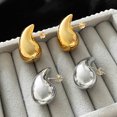 thumbnail image 2 of Pendientes de gota de agua dorada, nicho, pendientes de diseño avanzado europeo y americano, pendientes de temperamento únicos, 2 of 6