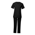thumbnail image 2 of Unisex Nursing Work Scrub V Neck Protective spa Polyester Clothing Care Worker Black M, 2 of 8