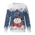 thumbnail image 4 of Kcodviy T-Shirts à Manches Longues Automne et Hiver pour Femmes Blouse Imprimée Flocon de Neige Bonhomme de Neige Col Rond Épaule Longue Décontractée Chandails en Molleton pour Femmes Manches Sport Décontracté, 4 of 4