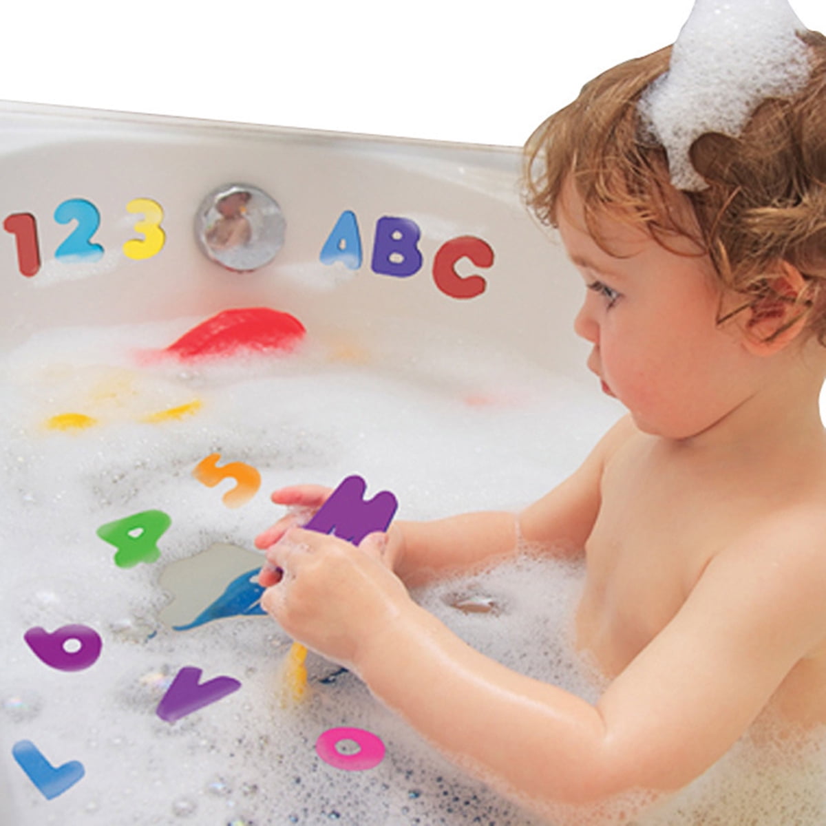 Bath Toys 36pcs Kids Foam Number Letters Bath Toddler tub Early Education Toys 