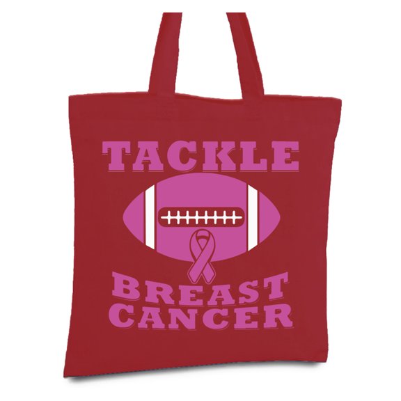 Awkward Styles Tackle Breast Cancer Tote Bag Breast Cancer Ribbon Canvas Bag Cancer Support Gifts for Cancer Survivor Breast Cancer Awareness Bag Pink Ribbon Shopping Bag Cancer Awareness Grocery Bag