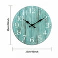 thumbnail image 3 of DESIGNICE Wall Clock 10" Teal Silent Non Ticking Kitchen Clock Decor Rustic Vintage Country Retro Decorative Wall Clocks Battery Operated For Bathroom Bedroom Living Room Office, 3 of 7