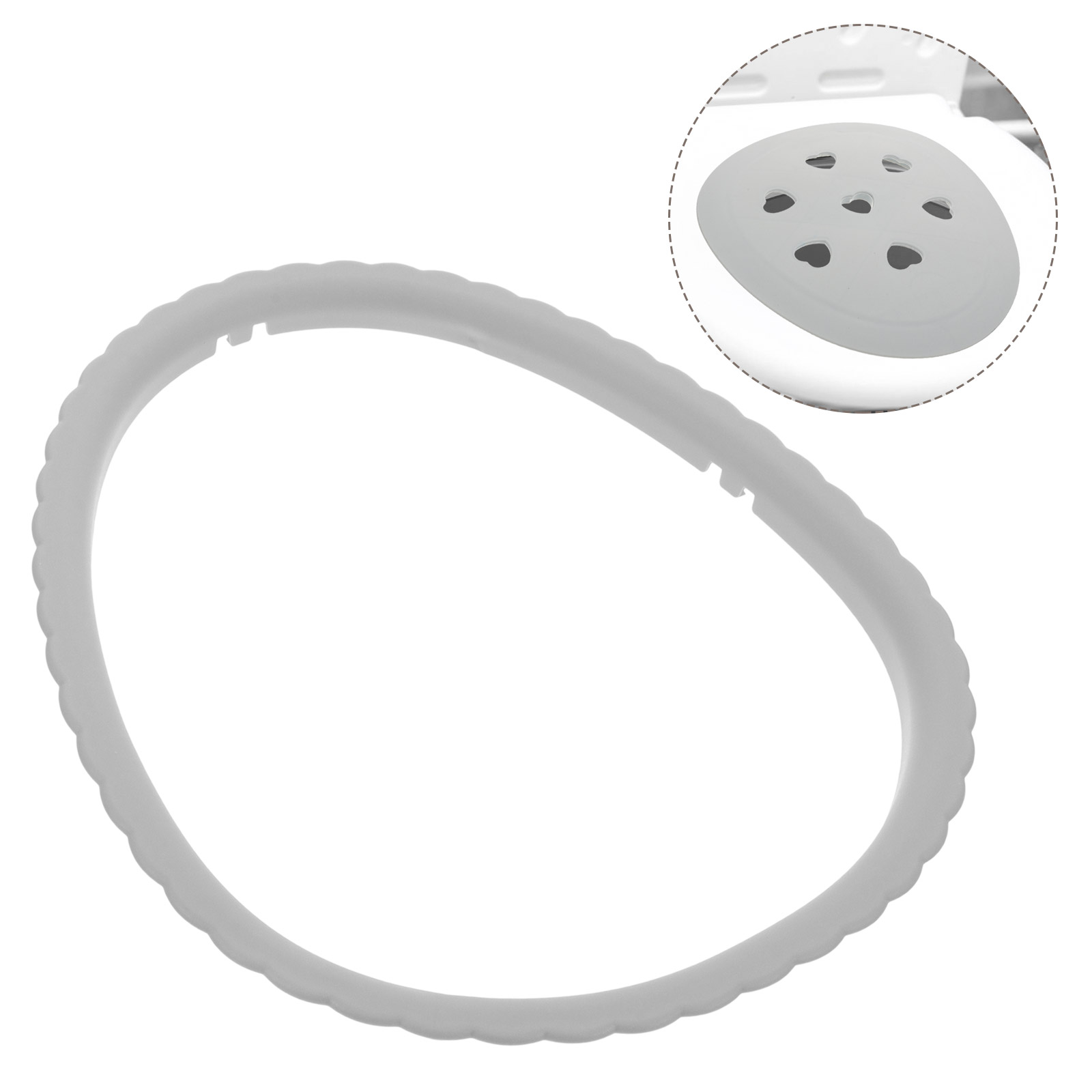 OULII Rubber Toilet Stool Inner Fixing Ring Grey Elderly Commode Chair ...