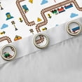 thumbnail image 4 of Castle Fairy Railway Map Blackout Curtains Set of 2 (52x84 Each) for Kids, Town Signal Print Window Curtains for Bedroom, Brown Yellow Blue, 4 of 6