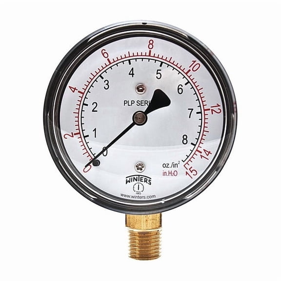 Winters Pressure Gauge,2-1/2" Dial Size,Black PLP300