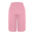thumbnail image 4 of Women's High Waisted Capri Pants with Pockets Knee Length Quick Dry Athletic Yoga Workout Swim UPF50+ Summer 2025 Petite Pink, 4 of 7