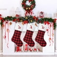 thumbnail image 4 of Minzimin 20 inches Large Initial Monogram Christmas Stocking Red Black Buffalo Plaid Personalized Christmas Stockings with Embroidered Letters Initial Christmas Stockings for Xmas Holiday, 4 of 7