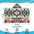 thumbnail image 2 of Colorful Geometric Triangle Diamond Pattern Hooded Bath Towel，50"x30" for Ages 3 To 12 Kids, Quick Dry Lightweight Soft Microfiber Hood Beach Towel Cover Up for Kids, 2 of 7