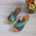 thumbnail image 5 of Ruyang Platform Sandal Womens Wedge Sandals Flower Low Heel Dressy Sandals Elastic Ankle Strap Sandals Summer Comfortable Shoes, 5 of 5