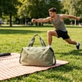 thumbnail image 5 of Canvas Duffel Bag for Women, Large Capacity Travel Weekender with Crossbody Strap, Casual Gym Tote for Yoga, Overnight Carryall, Weekend Getaway, Daily Outing, Adjustable Handbag, 5 of 6
